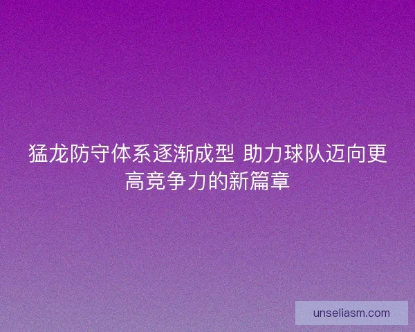 猛龙防守体系逐渐成型 助力球队迈向更高竞争力的新篇章