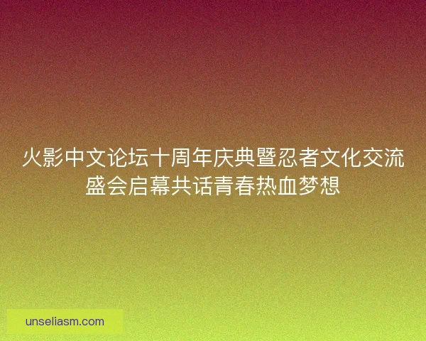 火影中文论坛十周年庆典暨忍者文化交流盛会启幕共话青春热血梦想